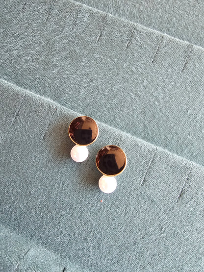 Midnight Pearl Drop Studs