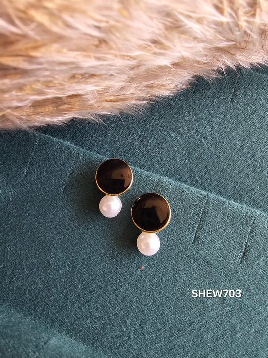 Midnight Pearl Drop Studs