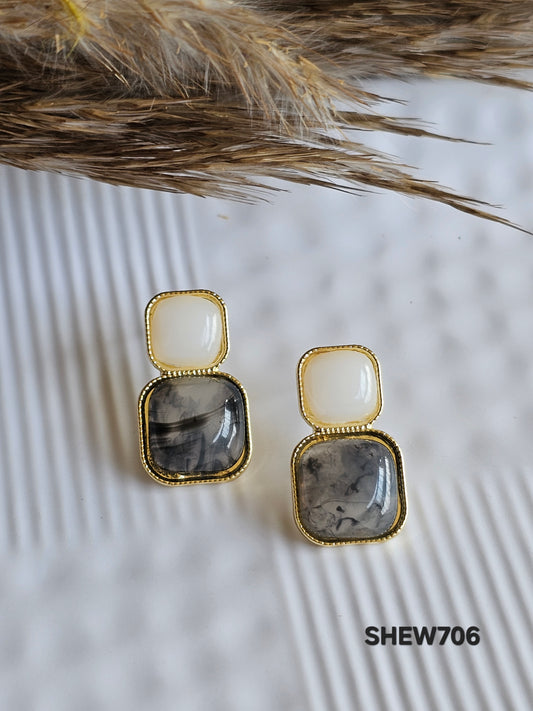 Marble Mist Dual-Tone Studs