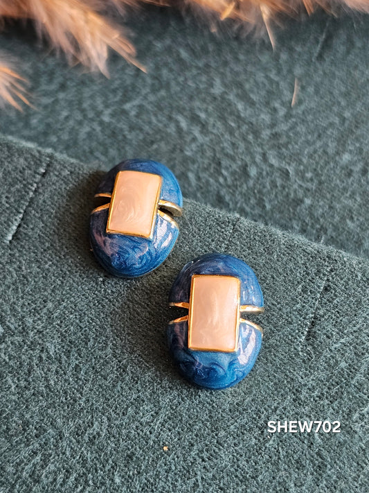 Marbled Onyx Shell Studs