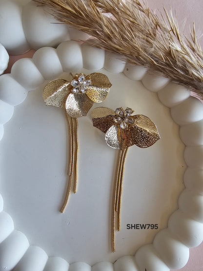 Golden Orchid Drop Earrings