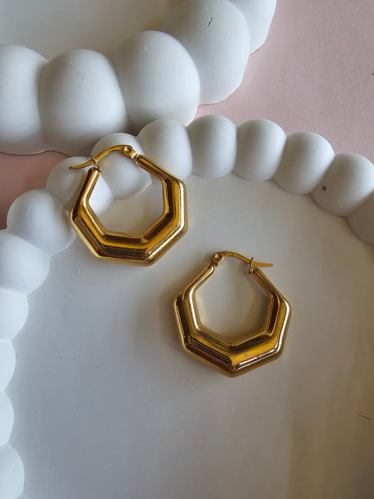 Bold Hexa Hoop Earrings