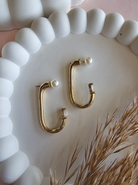 Luxe Pearl Detail Hoops