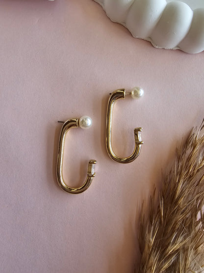 Luxe Pearl Detail Hoops