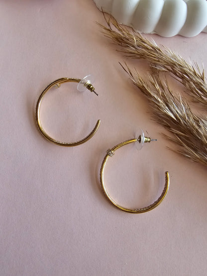 Stellar Pavé Gold Hoops