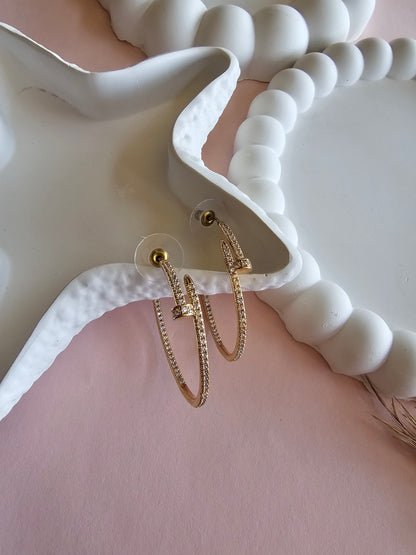 Stellar Pavé Gold Hoops