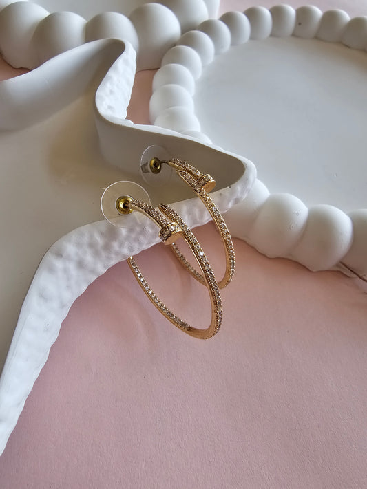 Stellar Pavé Gold Hoops