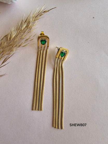 Emerald Luxe Drape Earrings