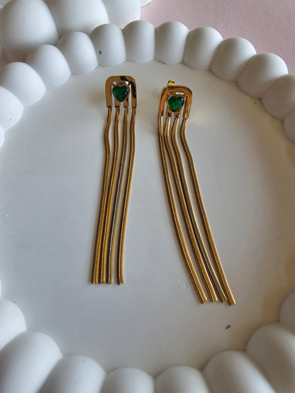 Emerald Luxe Drape Earrings