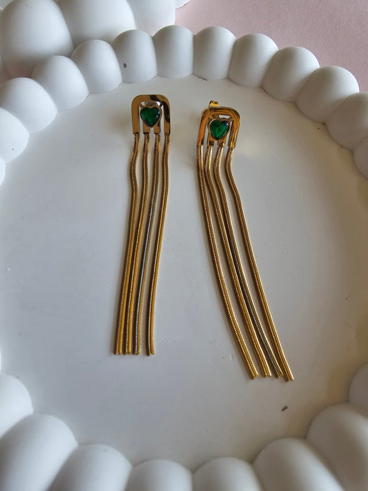 Emerald Luxe Drape Earrings