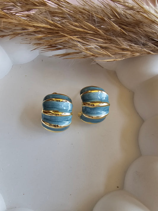 Ocean Luxe Enamel Huggies