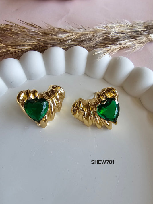 Emerald Heart Luxe Studs