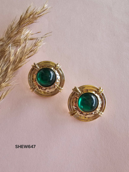 Emerald Luxe Vintage Studs