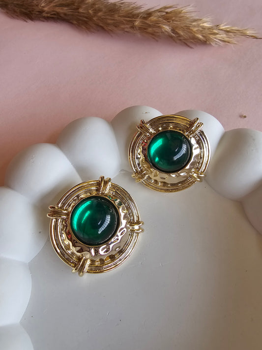 Emerald Luxe Vintage Studs