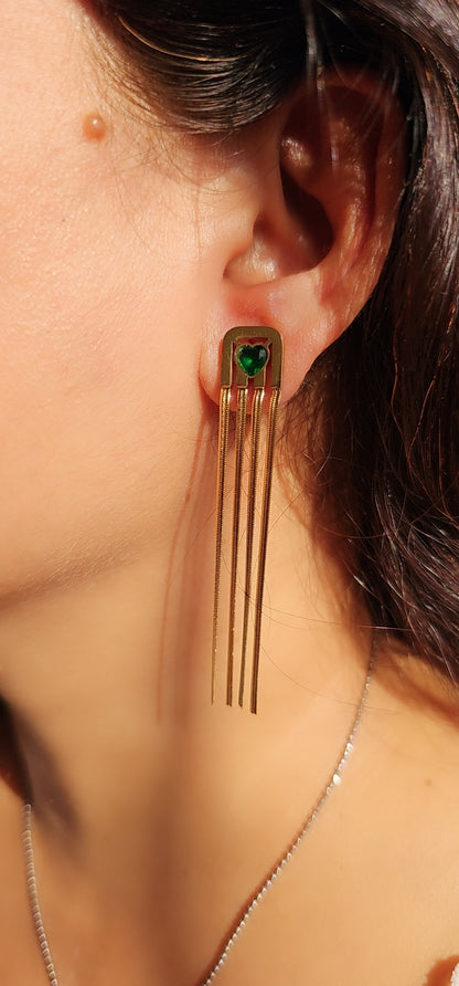 Emerald Luxe Drape Earrings