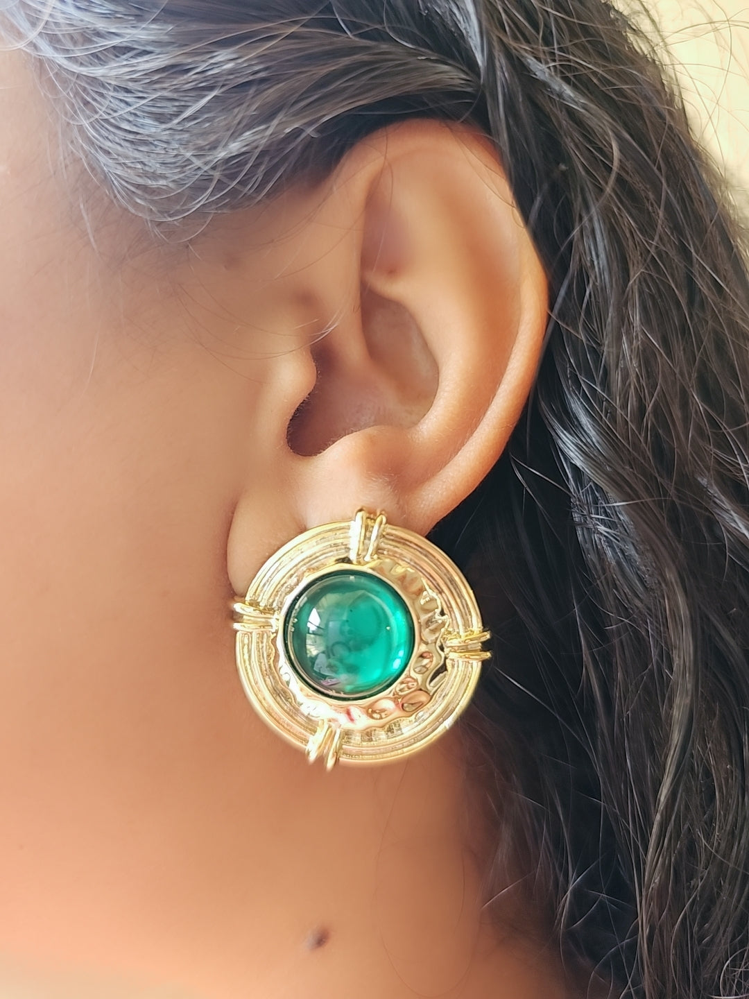 Emerald Luxe Vintage Studs