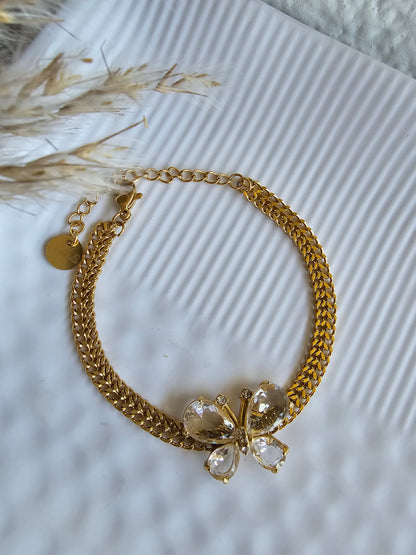 Butterfly crystal chain bracelet