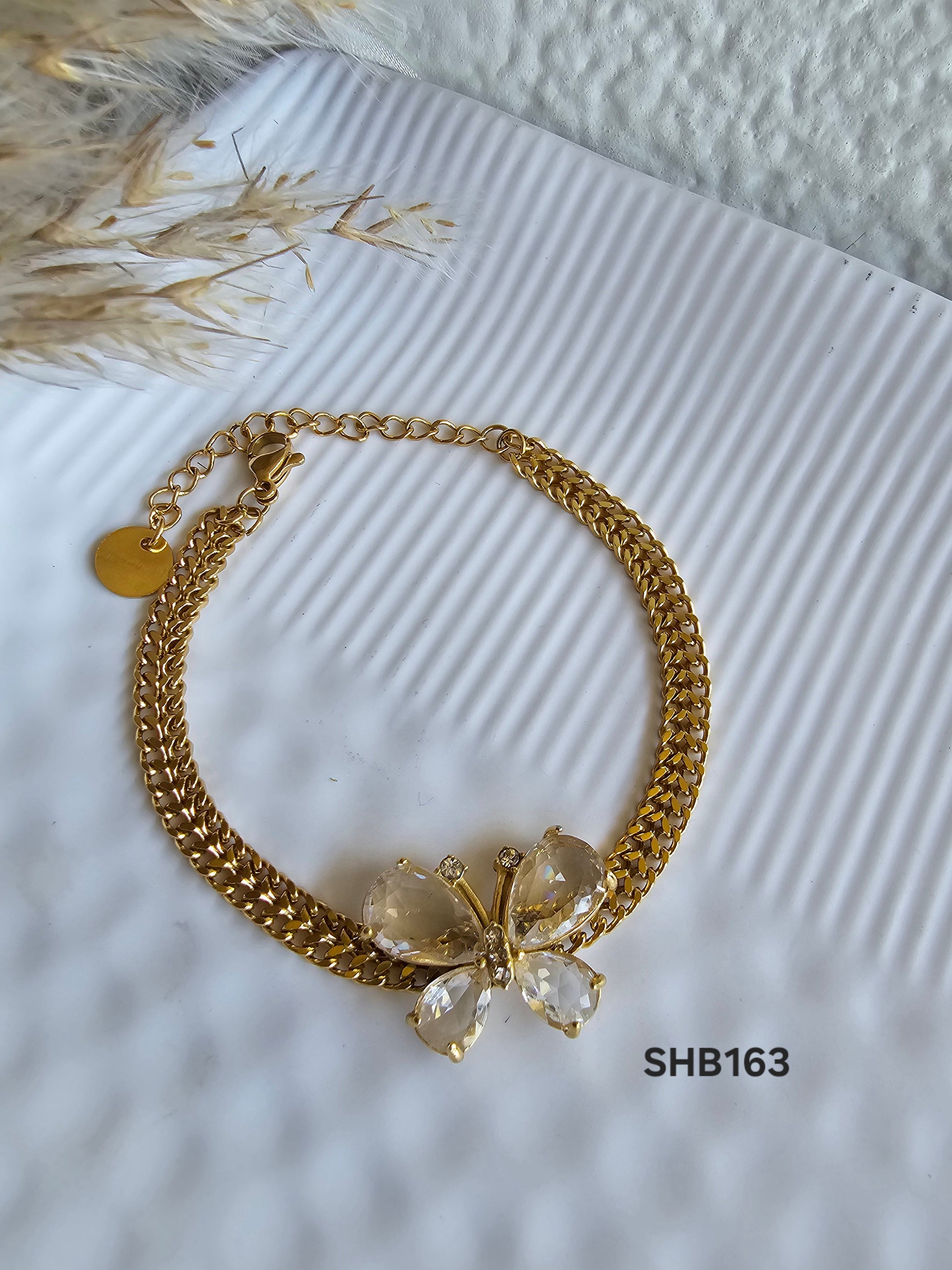 Butterfly crystal chain bracelet