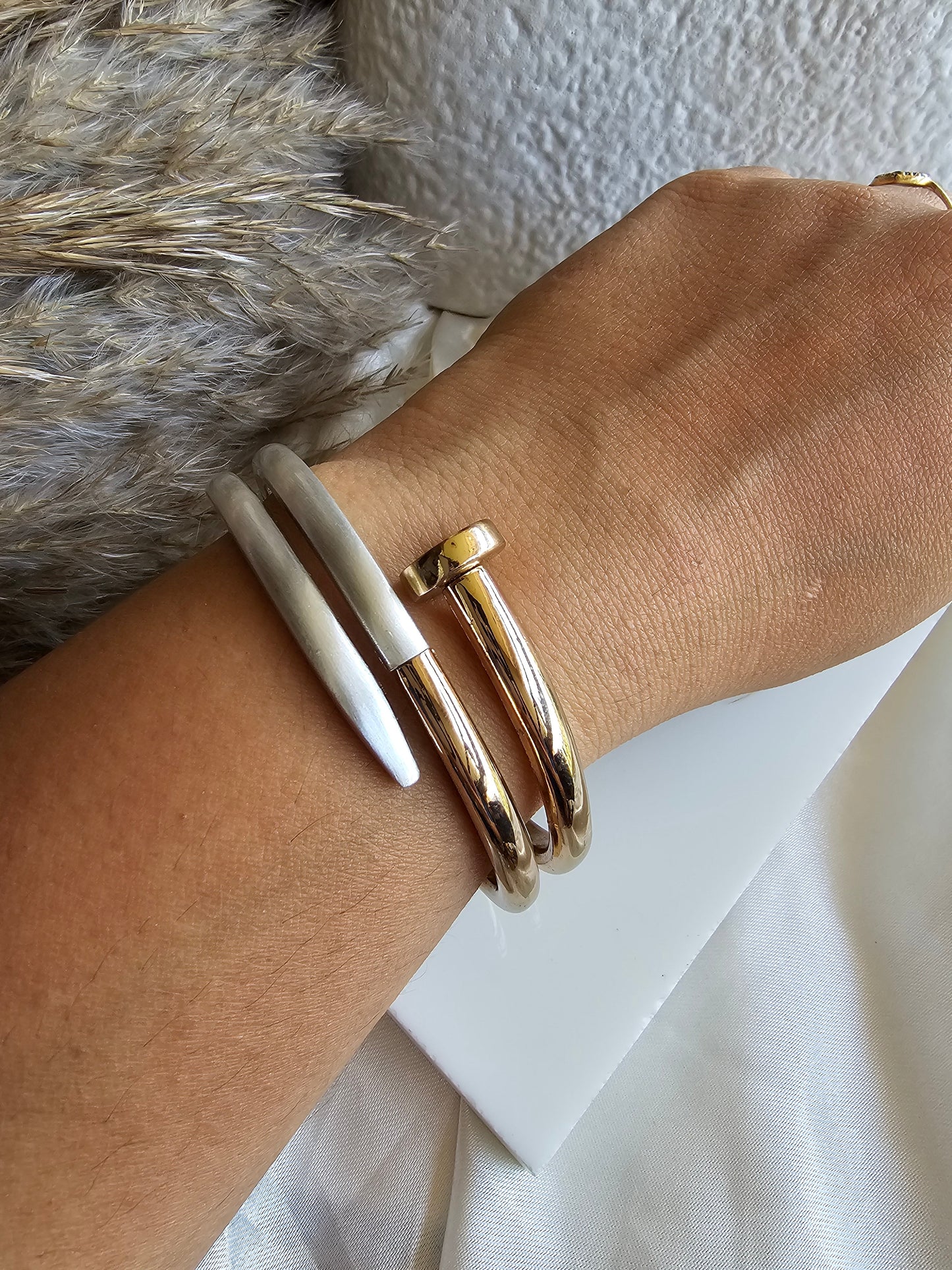 Duo Nailhead Cuff Set
