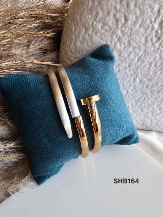 Duo Nailhead Cuff Set