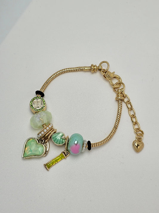 Aqua Heart Charm Pandora Bracelet
