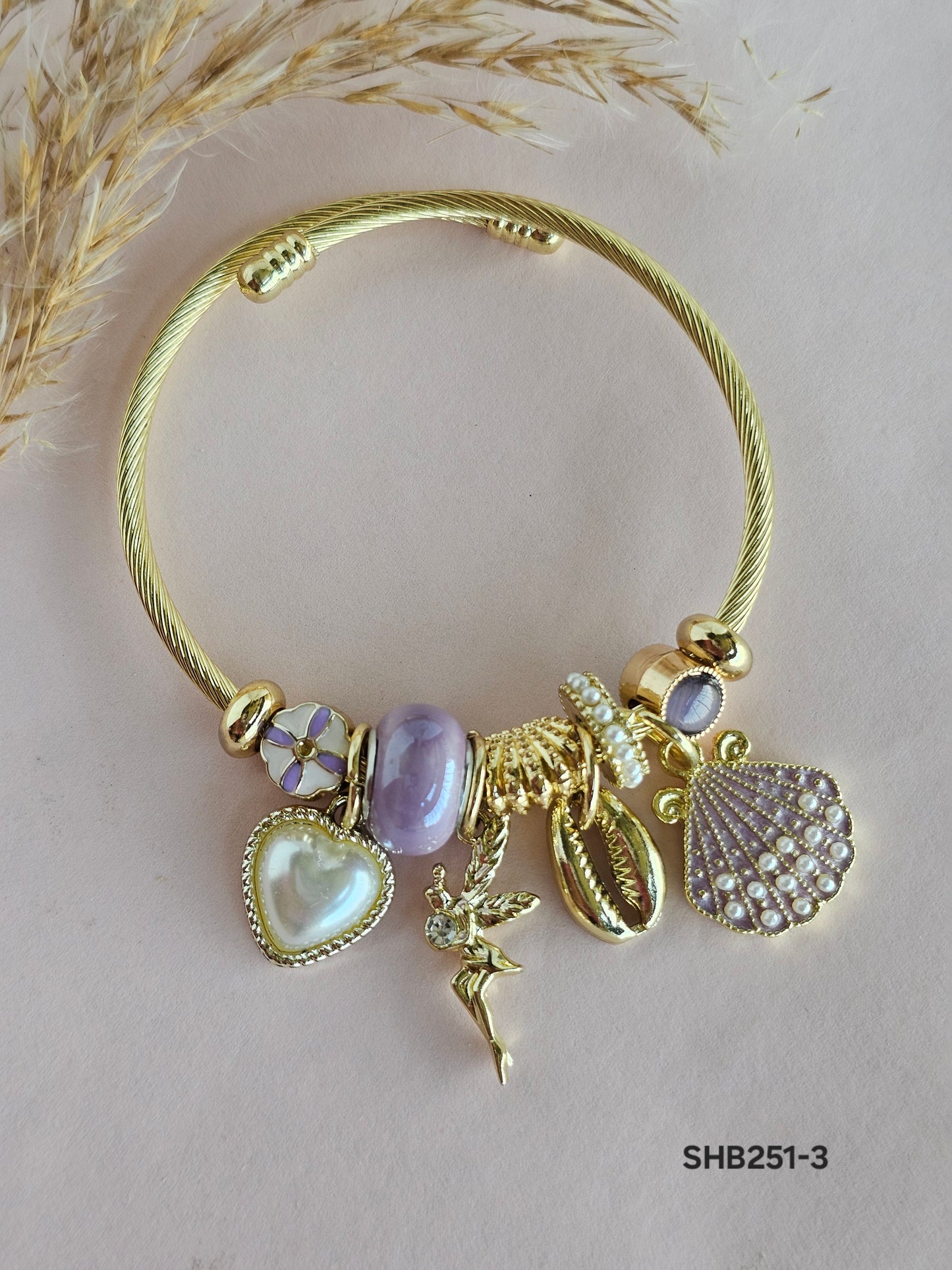 Pearl Fairy Charm Pandora Bracelet Purple