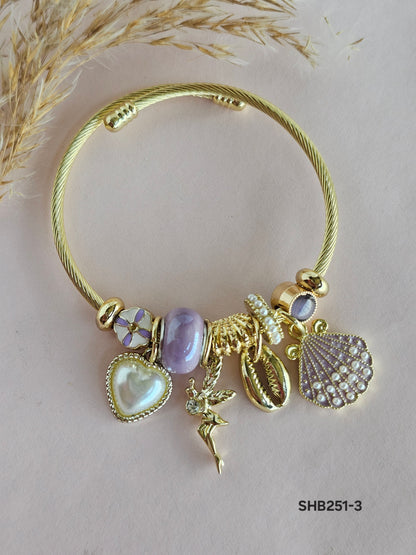 Pearl Fairy Charm Pandora Bracelet Purple