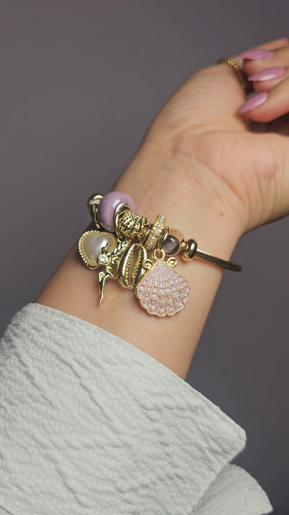 Pearl Fairy Charm Pandora Bracelet Purple