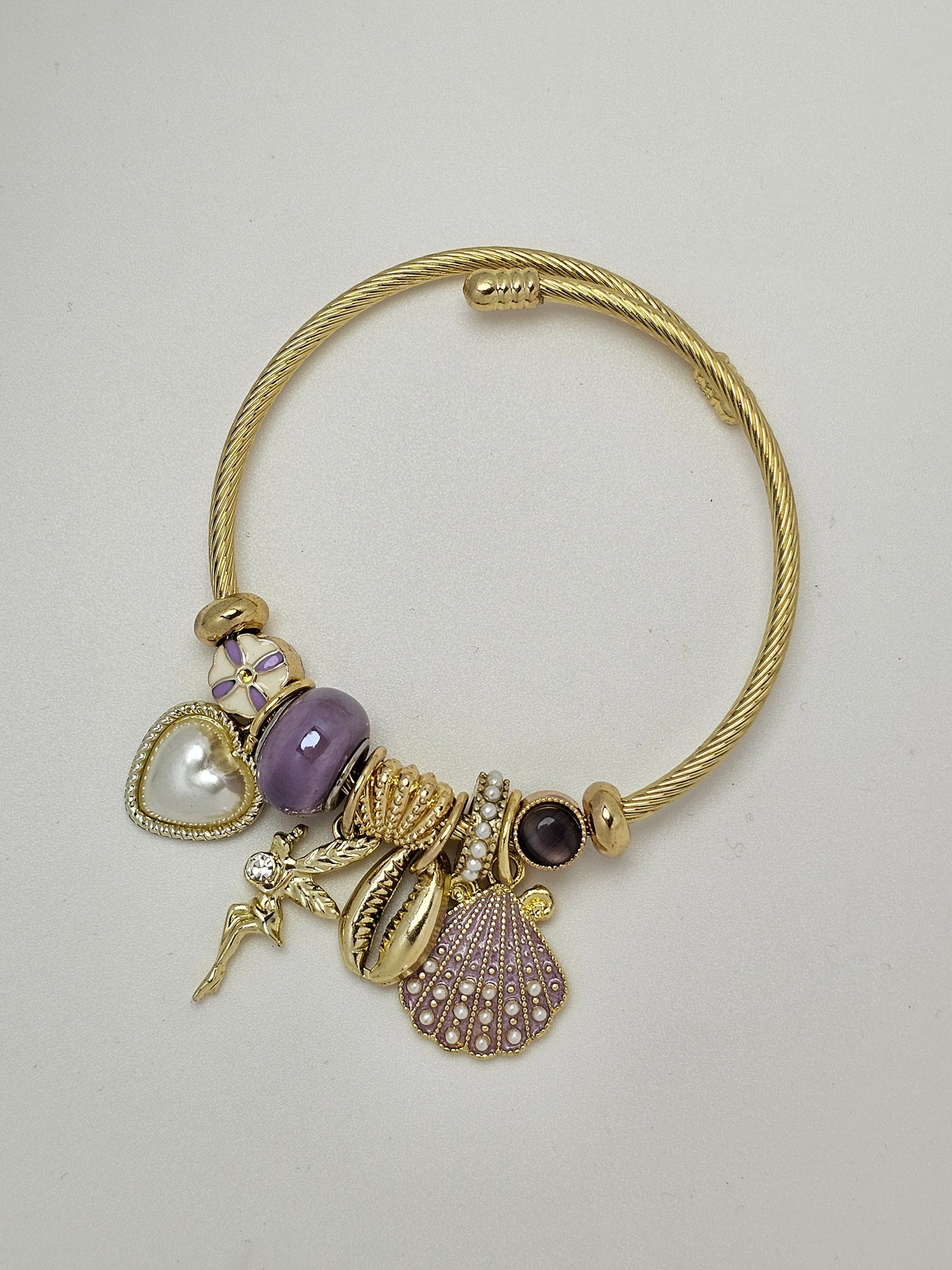 Pearl Fairy Charm Pandora Bracelet Purple
