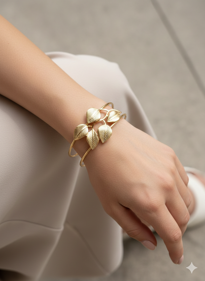 Leaf Bunch Statement Bracelet