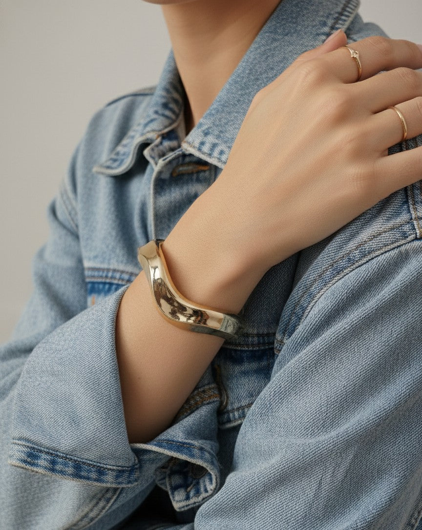 Golden Wave Chunky Bracelet