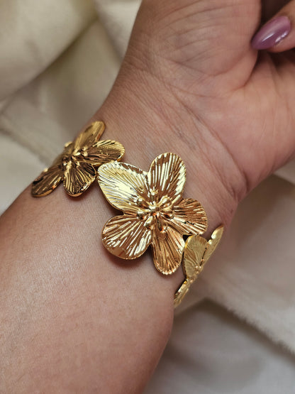 Gilded Bloom Statement Bracelet
