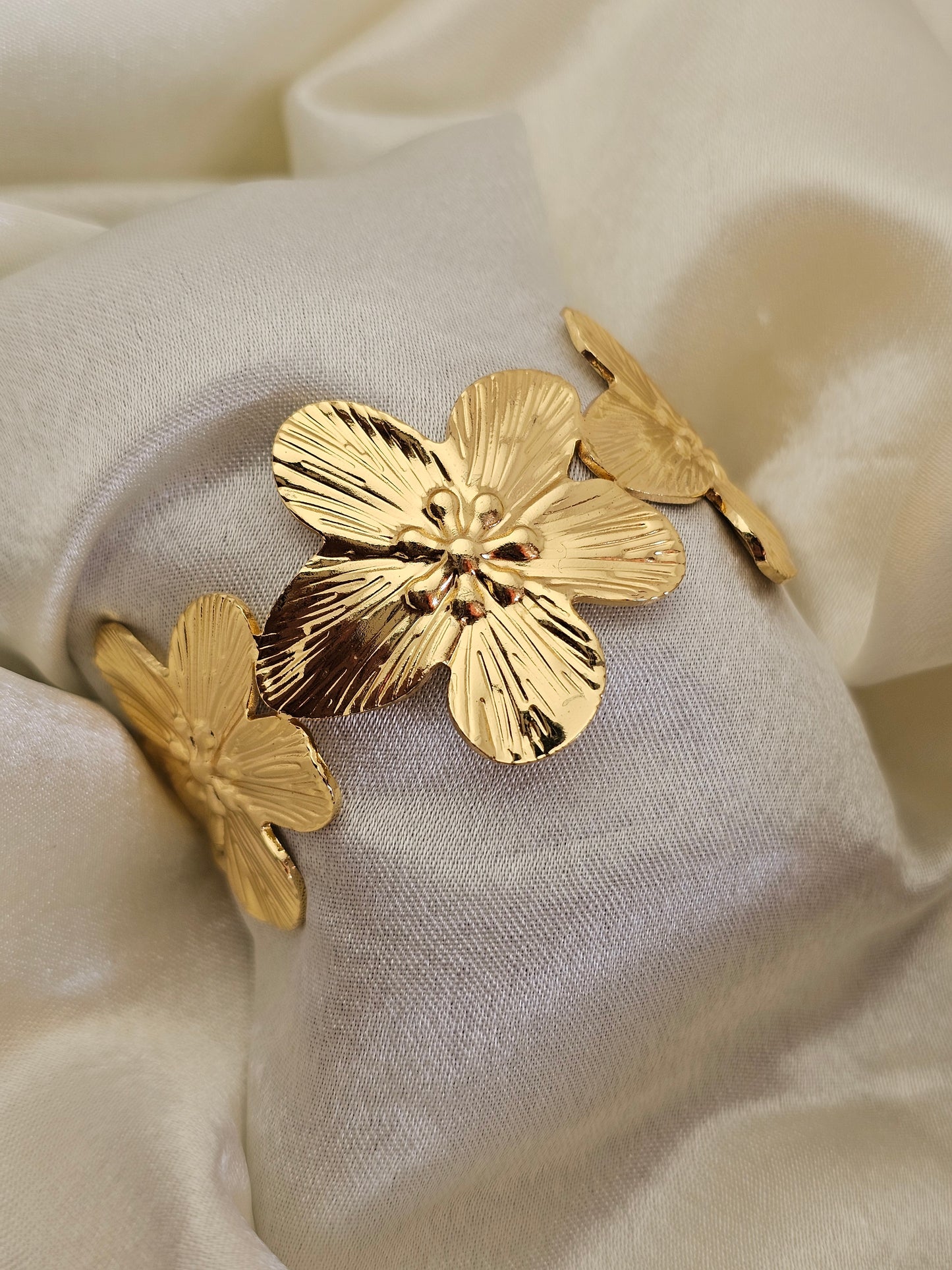 Gilded Bloom Statement Bracelet