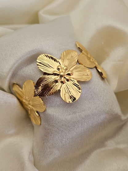 Gilded Bloom Statement Bracelet