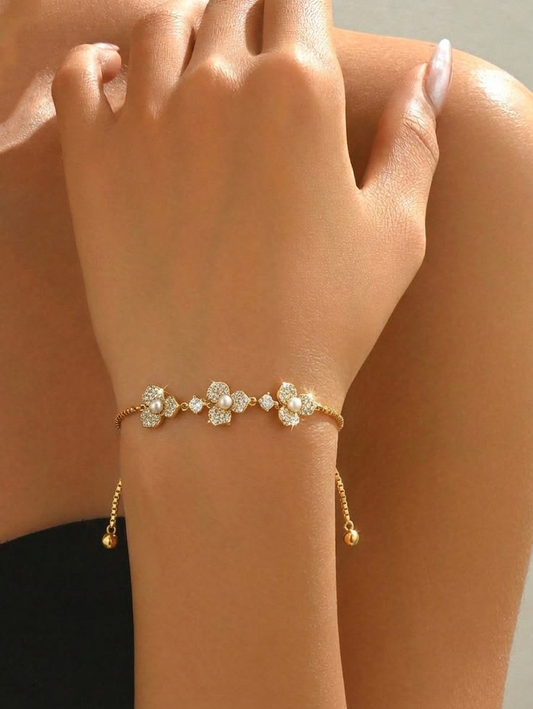 Blossom Pearl Adjustable Bracelet