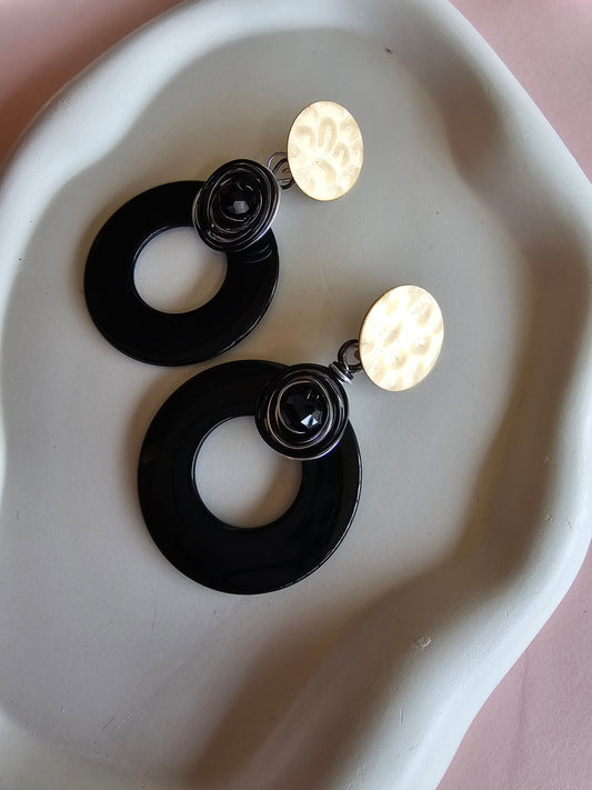 Noir Eclipse Statement Earrings