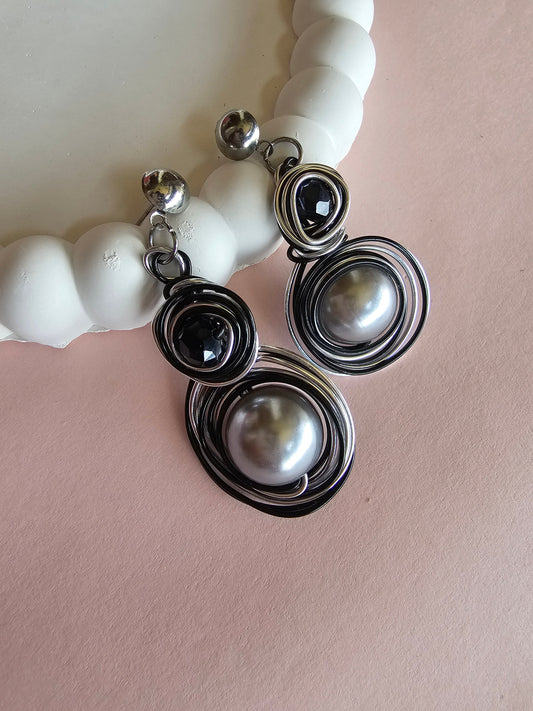 Stone Swirl Drop Earrings