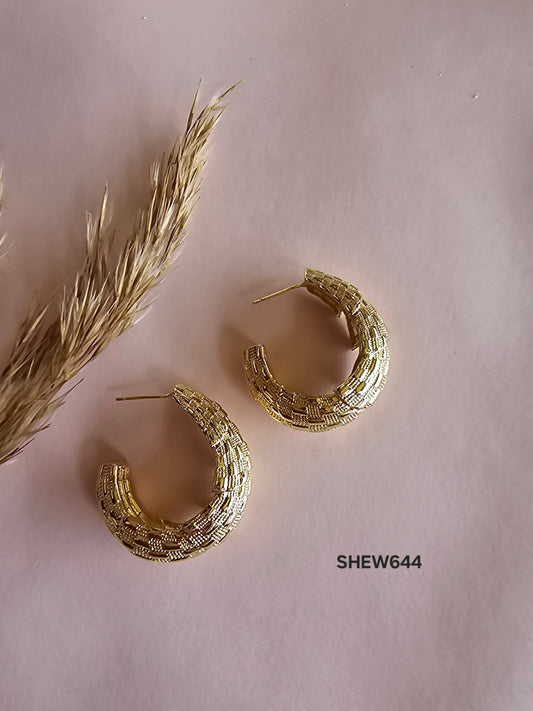 Golden Texture Hoops