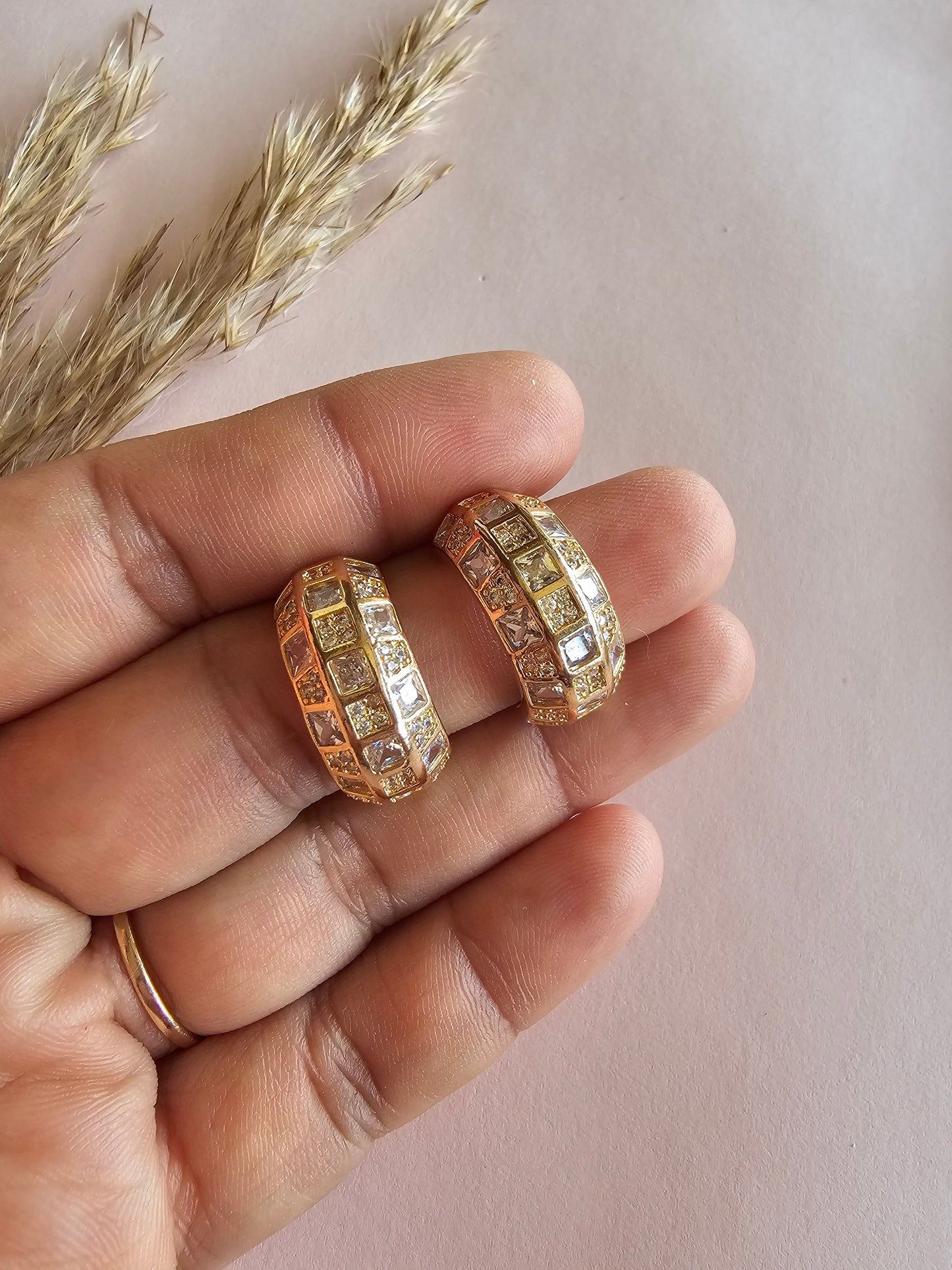 Gilded Glow Huggie Hoops