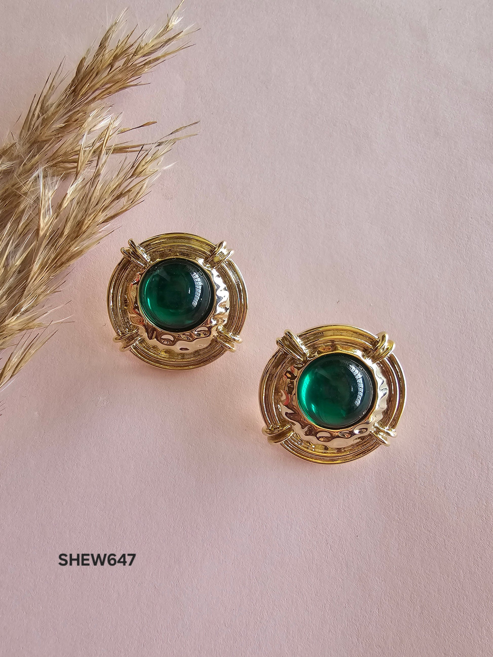 Emerald Luxe Vintage Studs