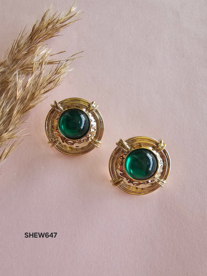 Emerald Luxe Vintage Studs