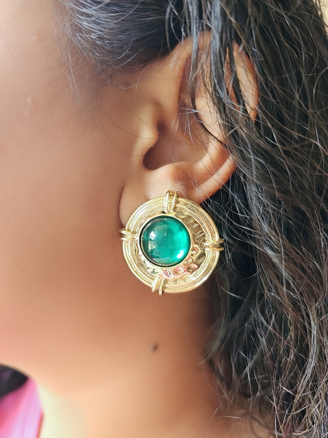 Emerald Luxe Vintage Studs