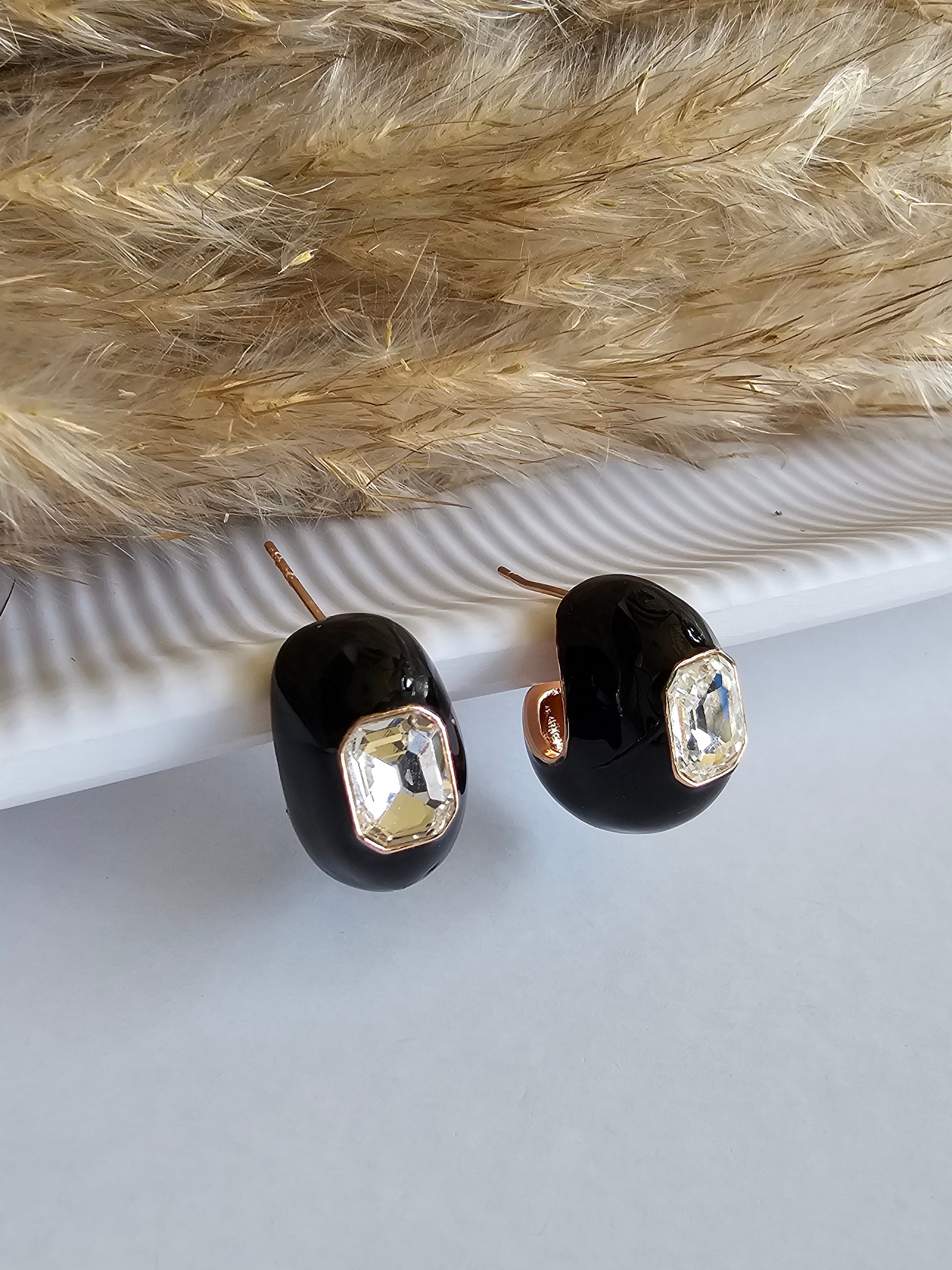 Luxe Noir Crystal Studs