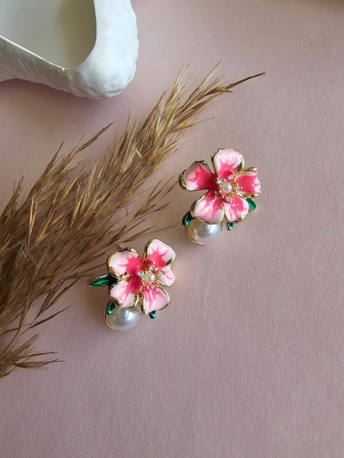 Blossom Bloom Floral Pearl Studs