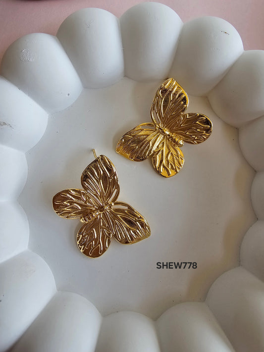 Golden Flutter Statement Earrings