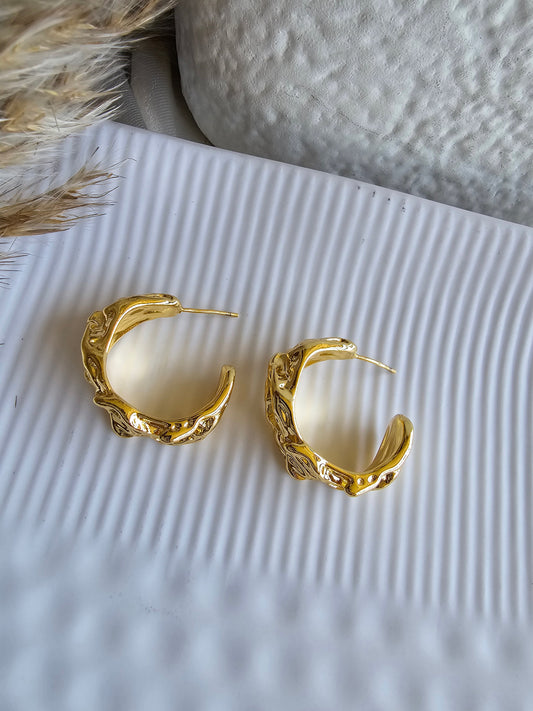 Molten Gold Hoop Earring