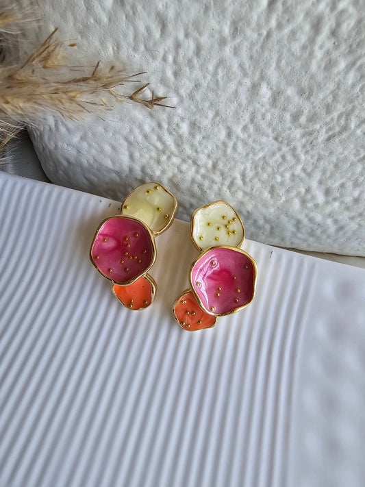 Petal Bloom Earrings White