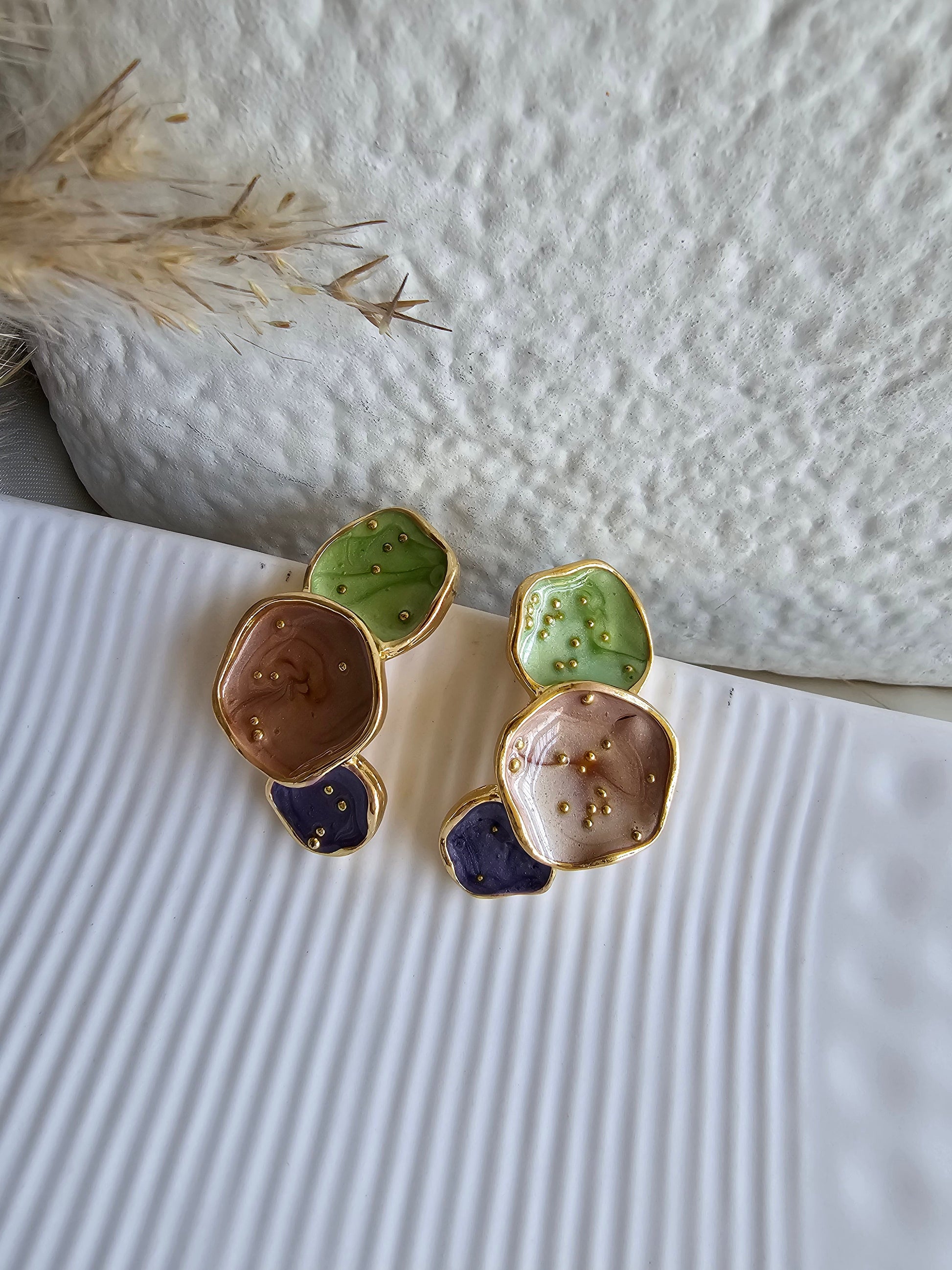 Petal Bloom Earrings Blue