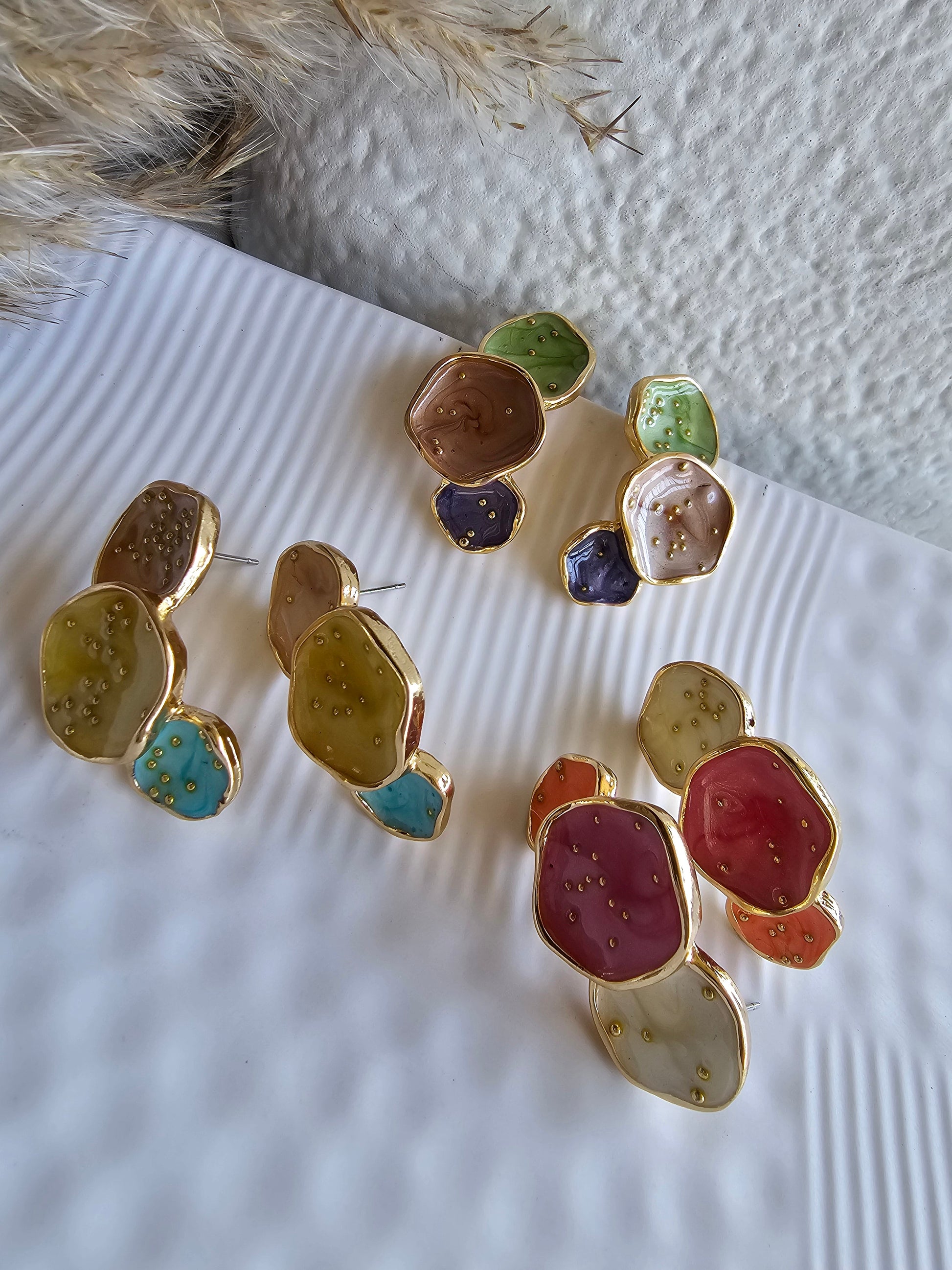 Petal Bloom Earrings Blue