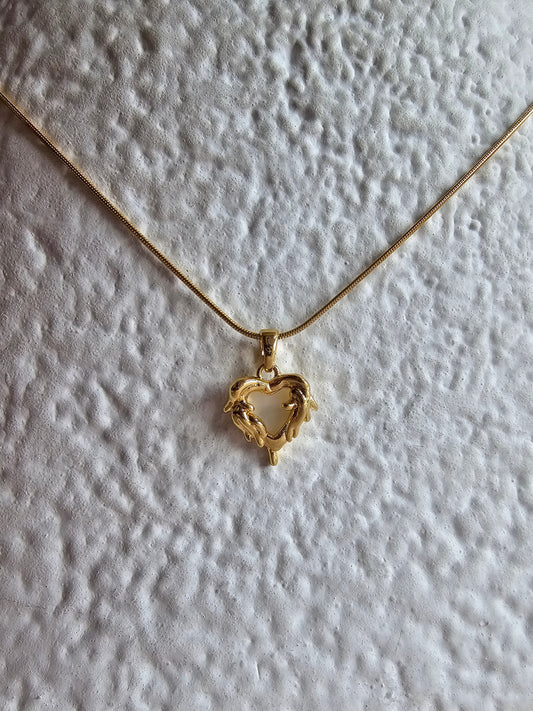 Crystal Heart Vine Necklace